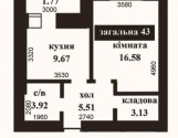 Продаю 1 кімн. квартиру на 2 поверсі. здача у грудні 2015